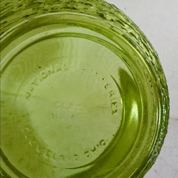 Mid Century Avocado Green Stippled Vase Rose Bowl - Picture 8 of 15